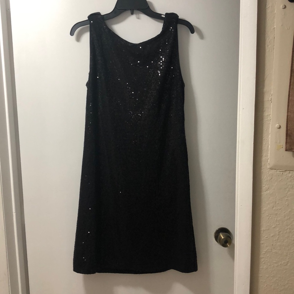 INC BLACK SEQUINS DRESS